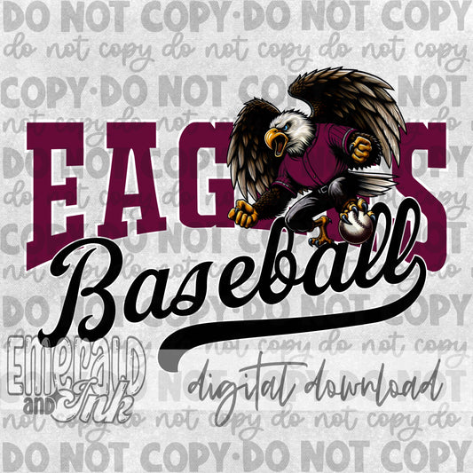 Eagles Baseball Maroon Digital Download