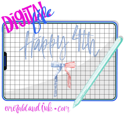 Happy 4th Hand Lettered - Digital Download