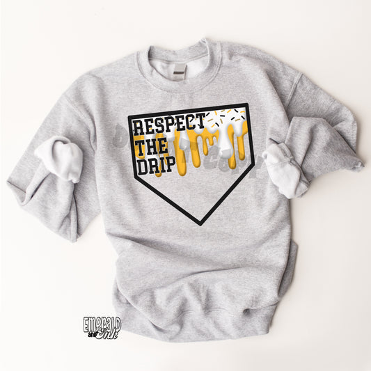 Respect The Drip Black/Yellow Gold - DTF Transfer