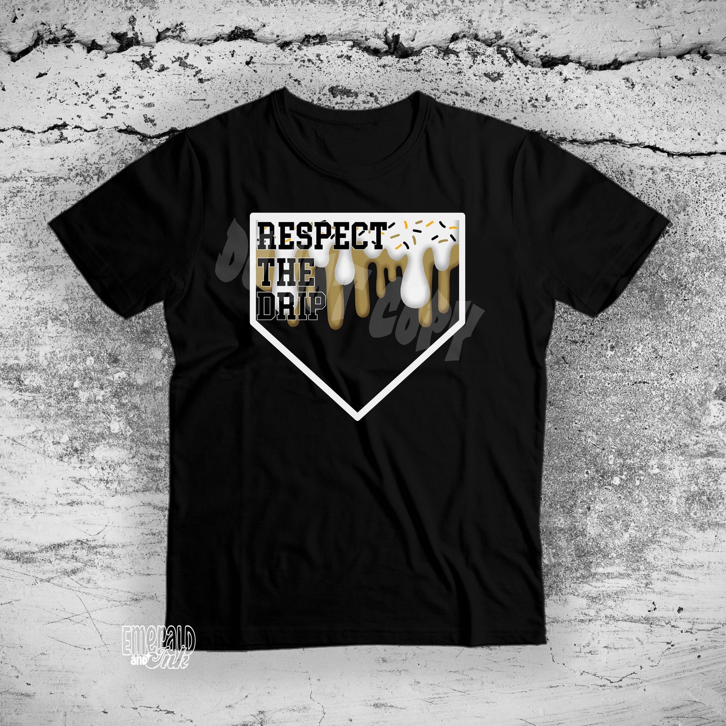 Respect The Drip White/Vegas Gold - DTF Transfer