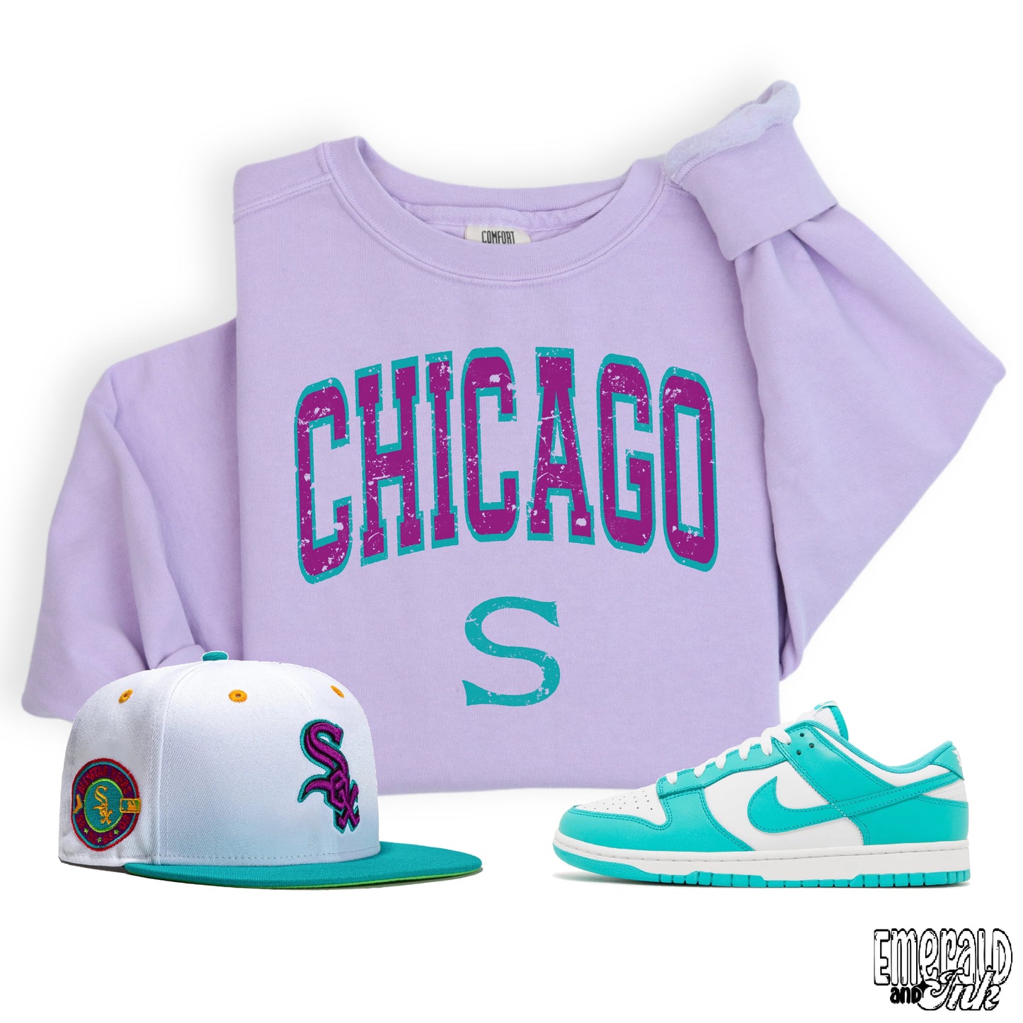 Chicago Baseball Purple Varsity Grunge - DTF Transfer