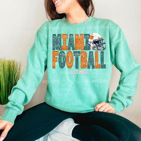 Football MiaFaux Embroidery - DTF Transfer