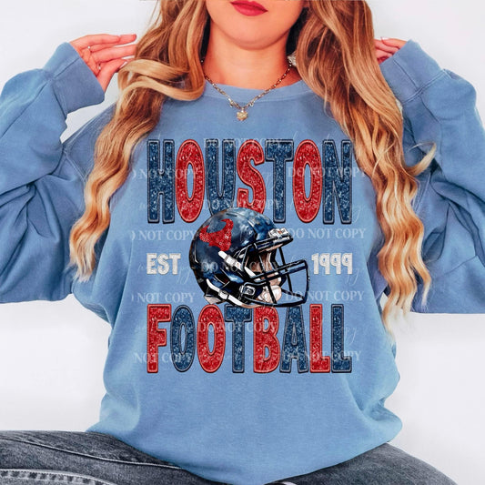 Football TexFaux Embroidery - DTF Transfer