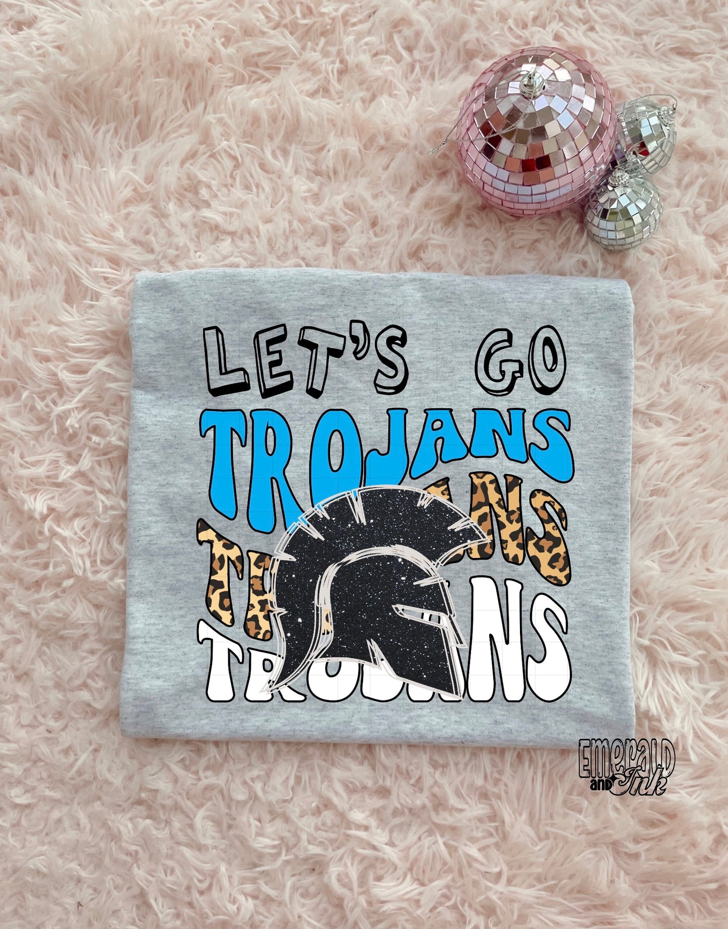 Lets go Trogans Light Blue - DTF Transfer*TAT 7 biz days