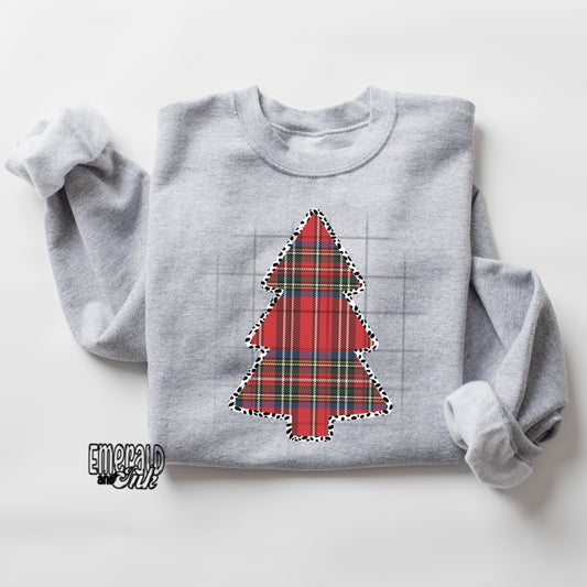 Plaid Christmas Tree Silhouette - DTF Transfer*TAT 7 biz days