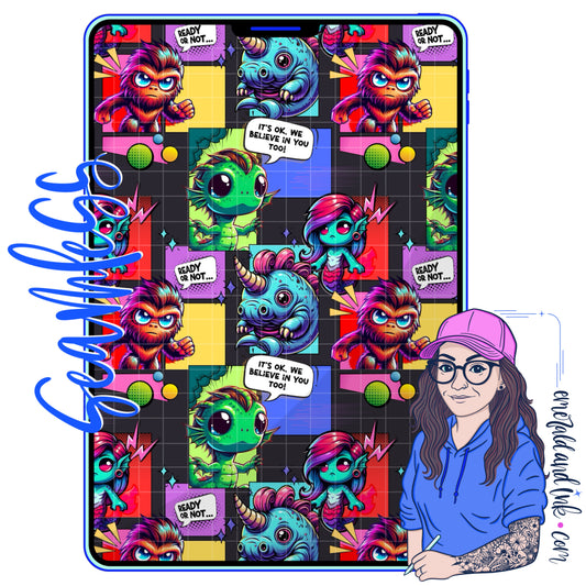 Cryptid Comic Seamless - JPEG Digital Download