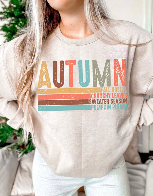 Autumn Stacked Stripes - DTF Transfer *TAT 5-7 biz days