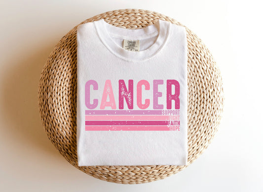 Pink Cancer Stacked Stripes - DTF Transfer *TAT 5-7 biz days