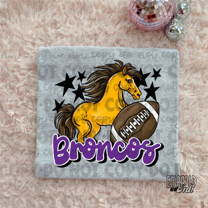 Mascot - Broncos (w/horse) - DTF Transfer - TAT 5-7 biz days