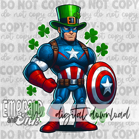 St Patricks Day Red White & Blue Man - DIGITAL Download