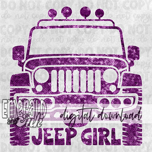 Jeep Girl Purple - DIGITAL Download