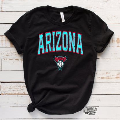 Arizona Baseball Aqua Varsity Grunge - DTF Transfer