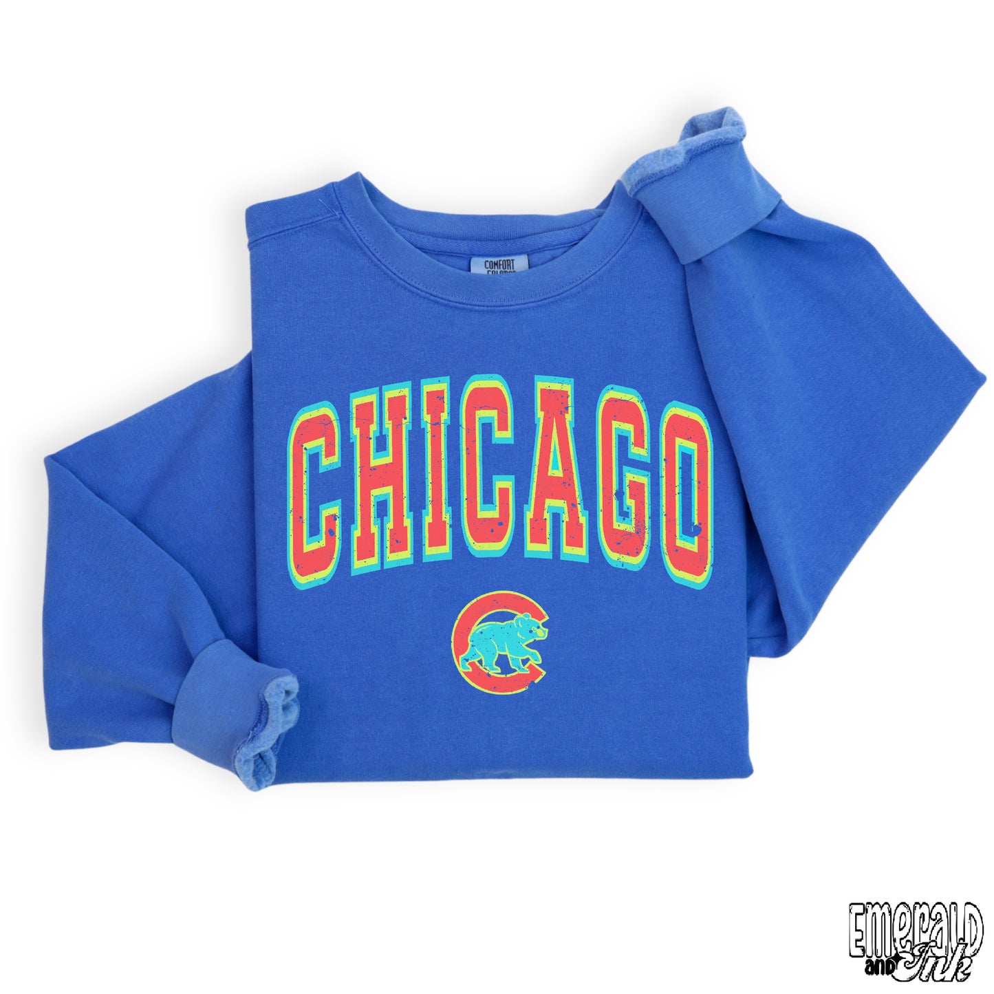 Chicago Baseball Highlighter Varsity Grunge - DTF Transfer