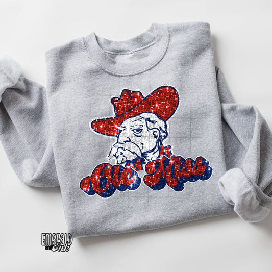 Ole Miss Mascot Blingy - DTF Transfer*TAT 7 biz days