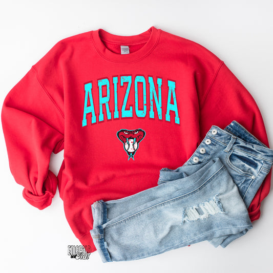 Arizona Baseball Aqua Varsity Grunge - DTF Transfer