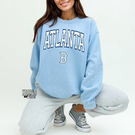 Atlanta Baseball Blue Varsity Grunge - DTF Transfer