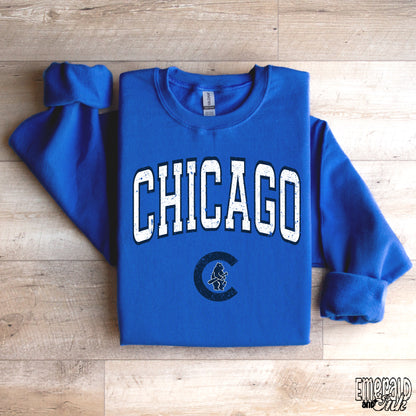 Chicago Baseball Navy Varsity Grunge - DTF Transfer