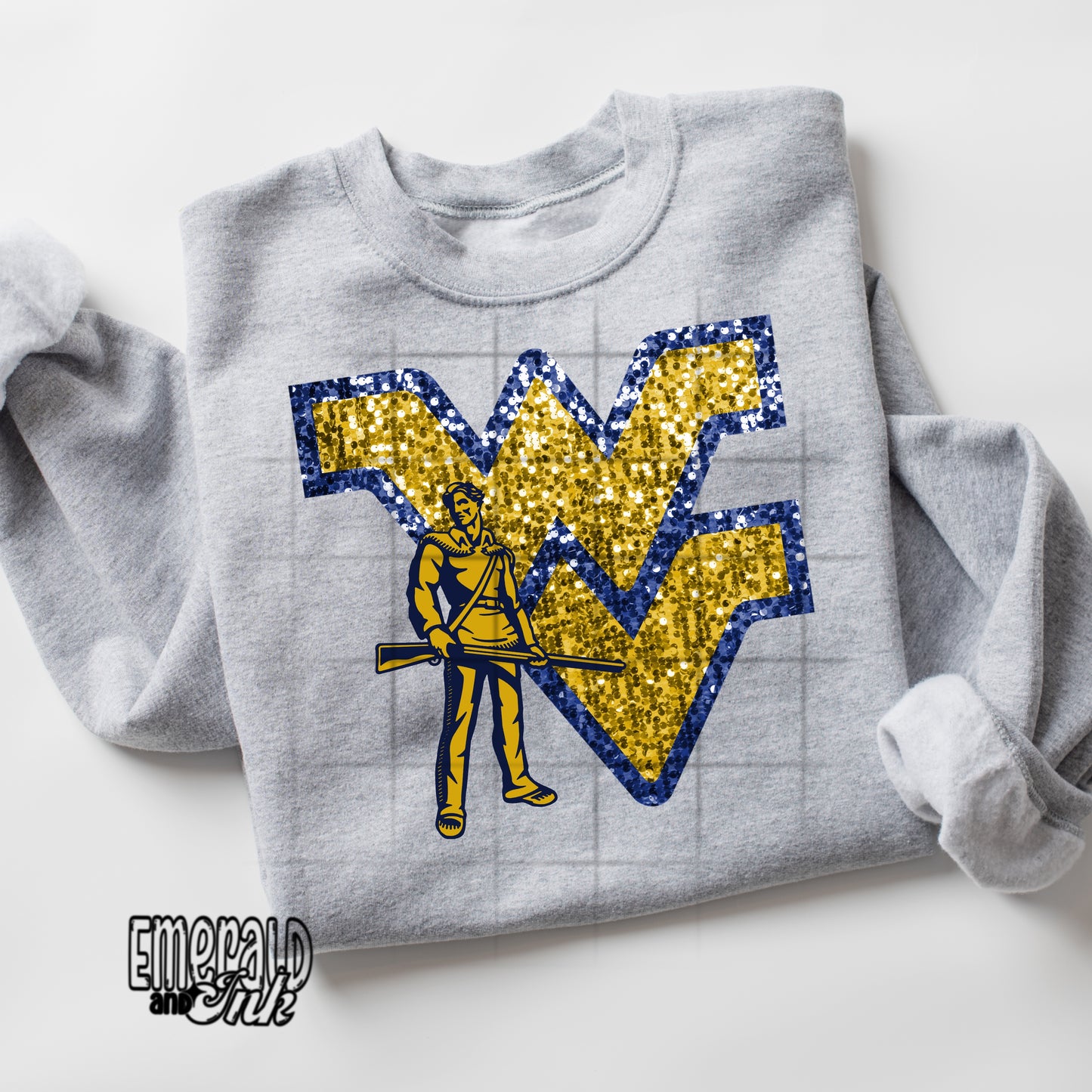 WV Blingy Mascot Blue & Gold - DTF Transfer*TAT 7 biz days