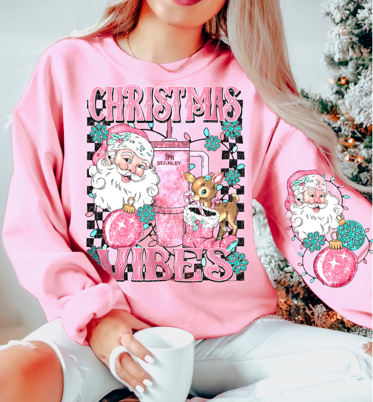 Christmas Vibes Pink - DTF Transfer*TAT 7 biz days