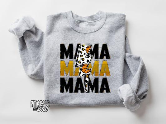 Mama BBall Bolt Gold - DTF Transfer*TAT 7 biz days