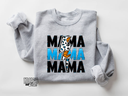 Mama BBall Bolt Blue - DTF Transfer*TAT 7 biz days