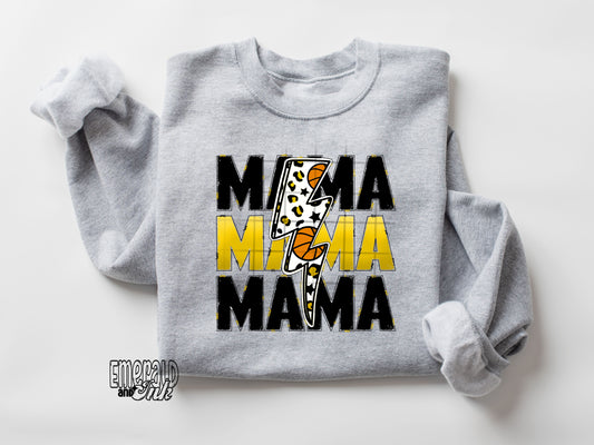 Mama BBall Bolt Yellow - DTF Transfer*TAT 7 biz days