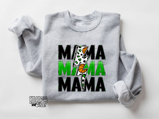 Mama BBall Bolt Green - DTF Transfer*TAT 7 biz days