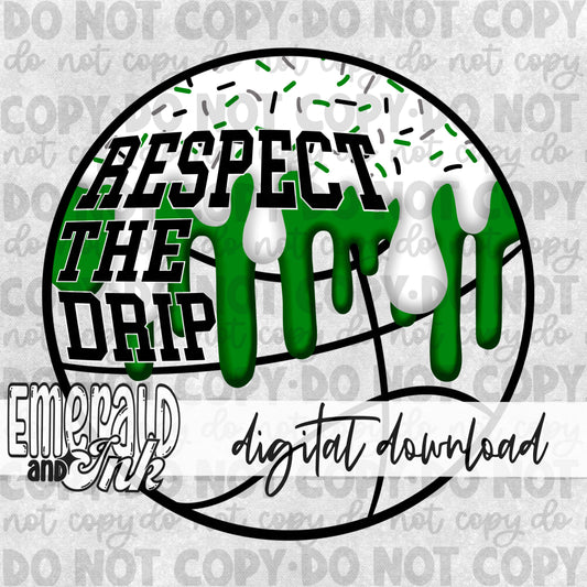 Respect The Drip Digital Download - Green Basketball