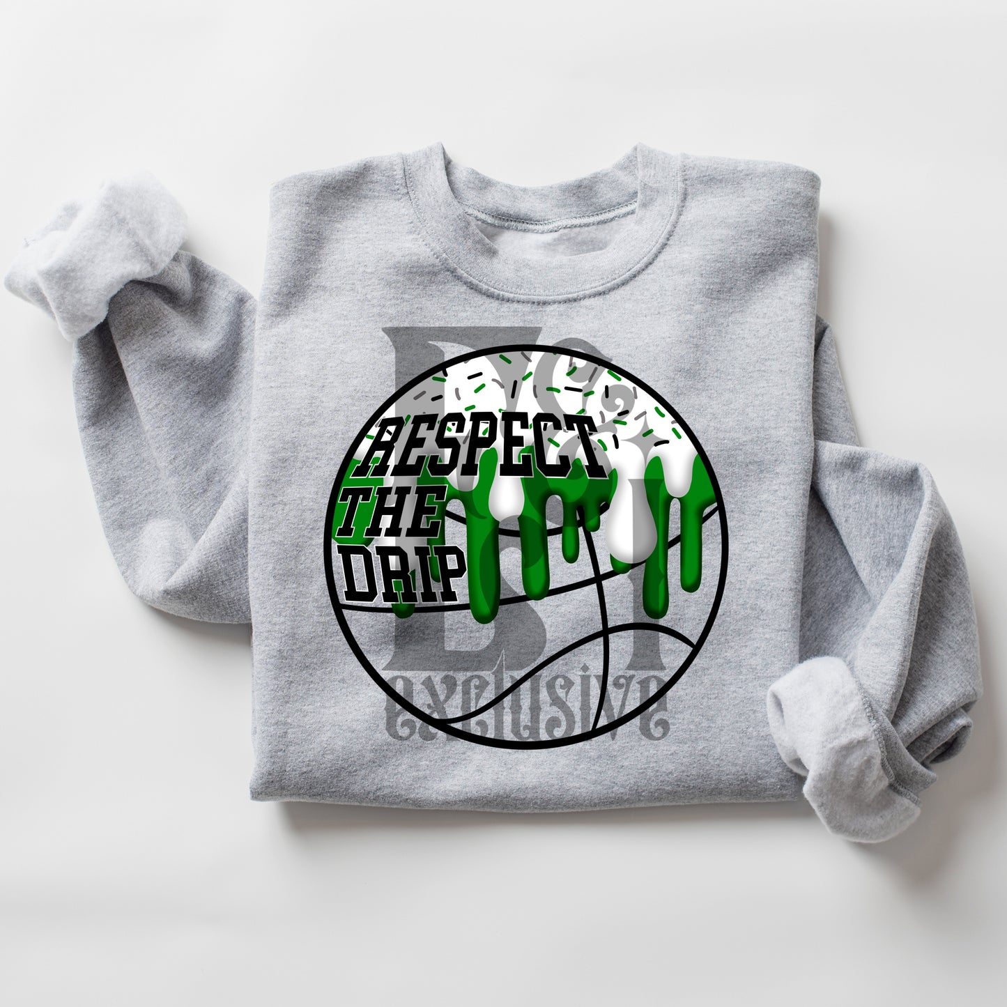 Respect The Drip Green Basketball - DTF Transfer