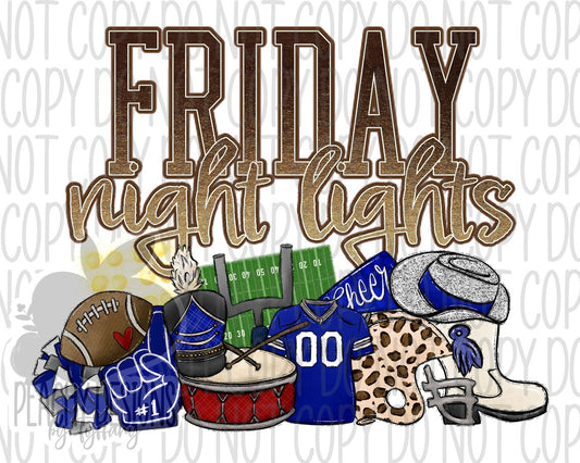 Friday night lights (blue) - DTF Transfer *TAT 5-7 biz days