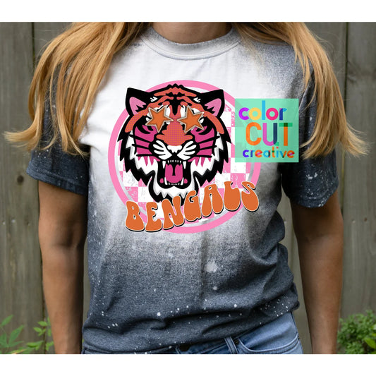 Preppy Mascot - Bengals Orange - DTF Transfer *TAT 5-7 biz days