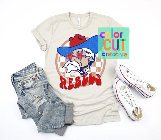 Preppy Mascot - Rebels - DTF Transfer *TAT 5-7 biz days