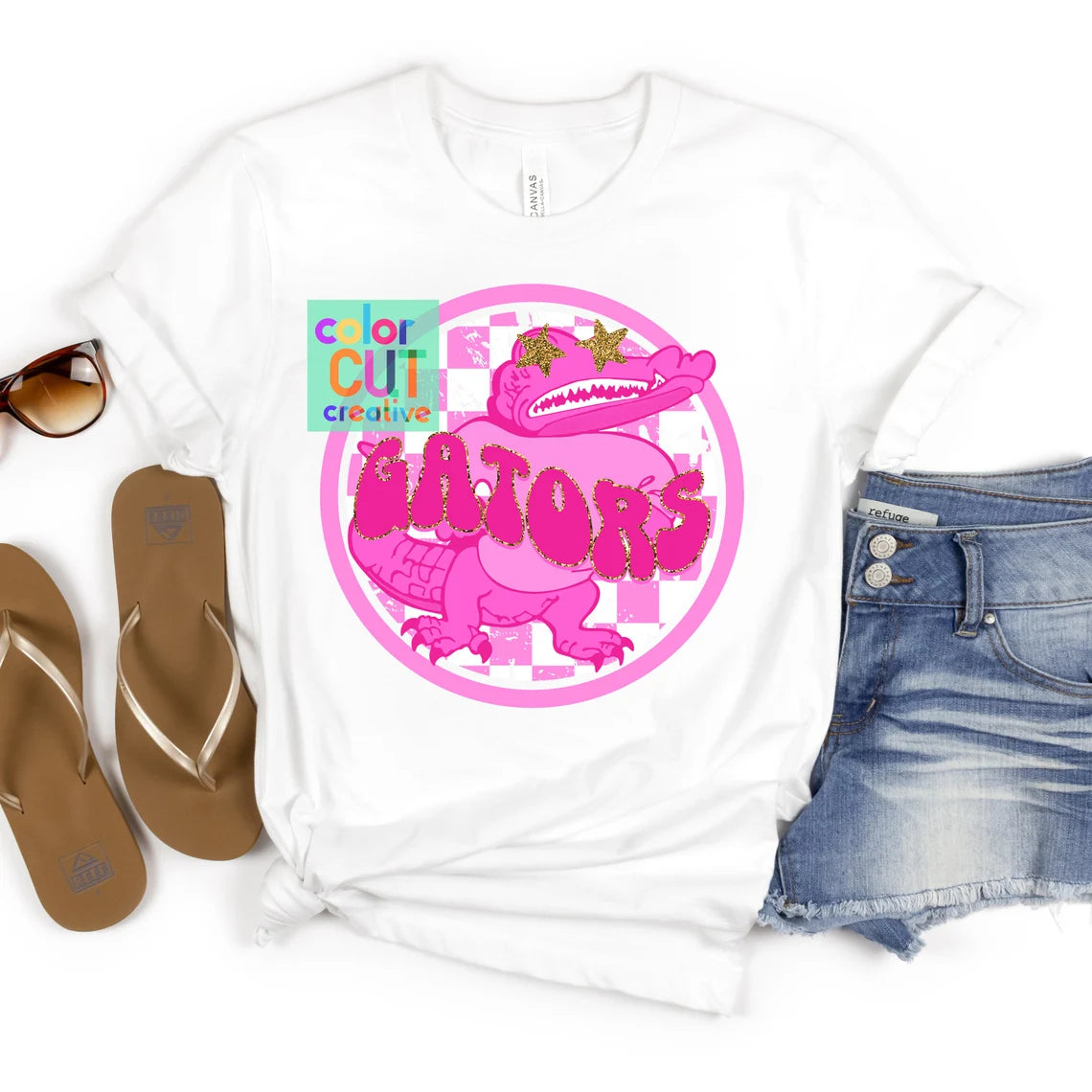 Preppy Mascot - Gators (pink) - DTF Transfer *TAT 5-7 biz days