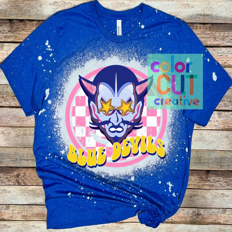 Preppy Mascot - Blue Devils (pink) - DTF Transfer *TAT 5-7 biz days