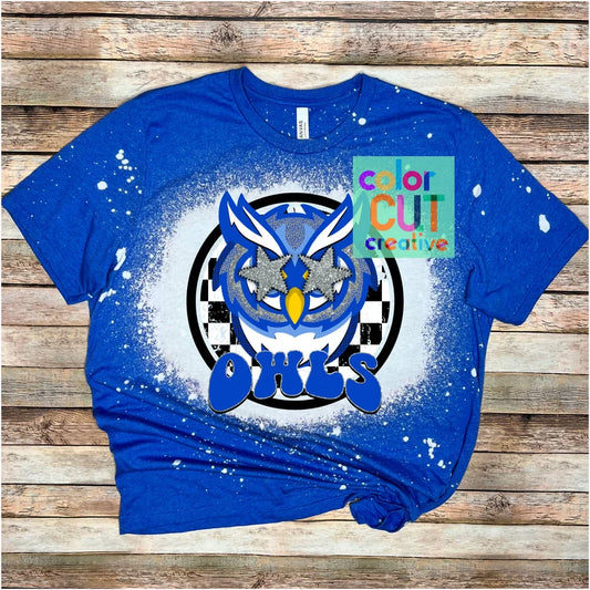 Preppy Mascot - Owls Blue - DTF Transfer *TAT 5-7 biz days