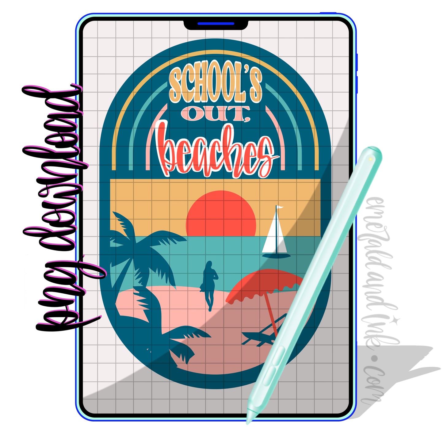 School's Out, Beaches - PNG Digital Download