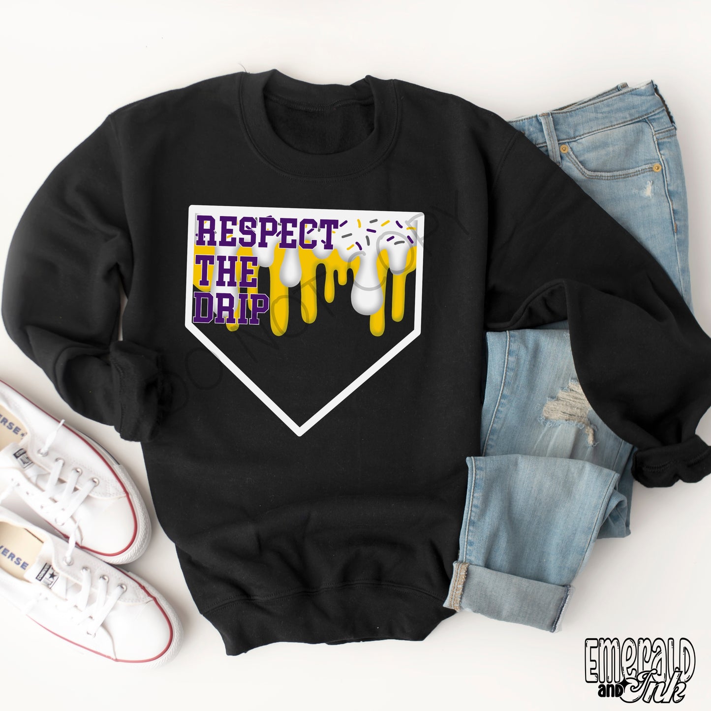 Respect The Drip Digital Download -  Purple White Homeplate