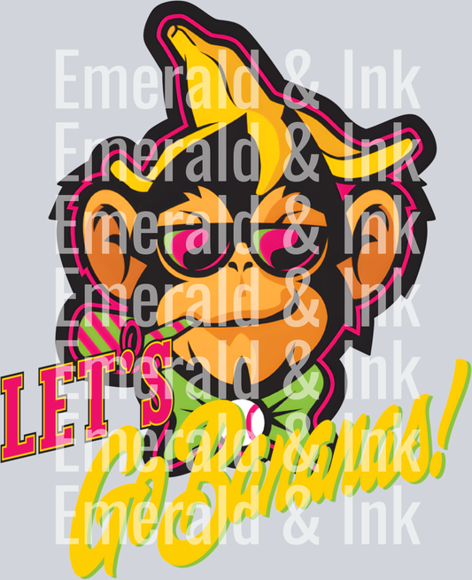 Party Animal Baseball Lets Go Bananas DTF