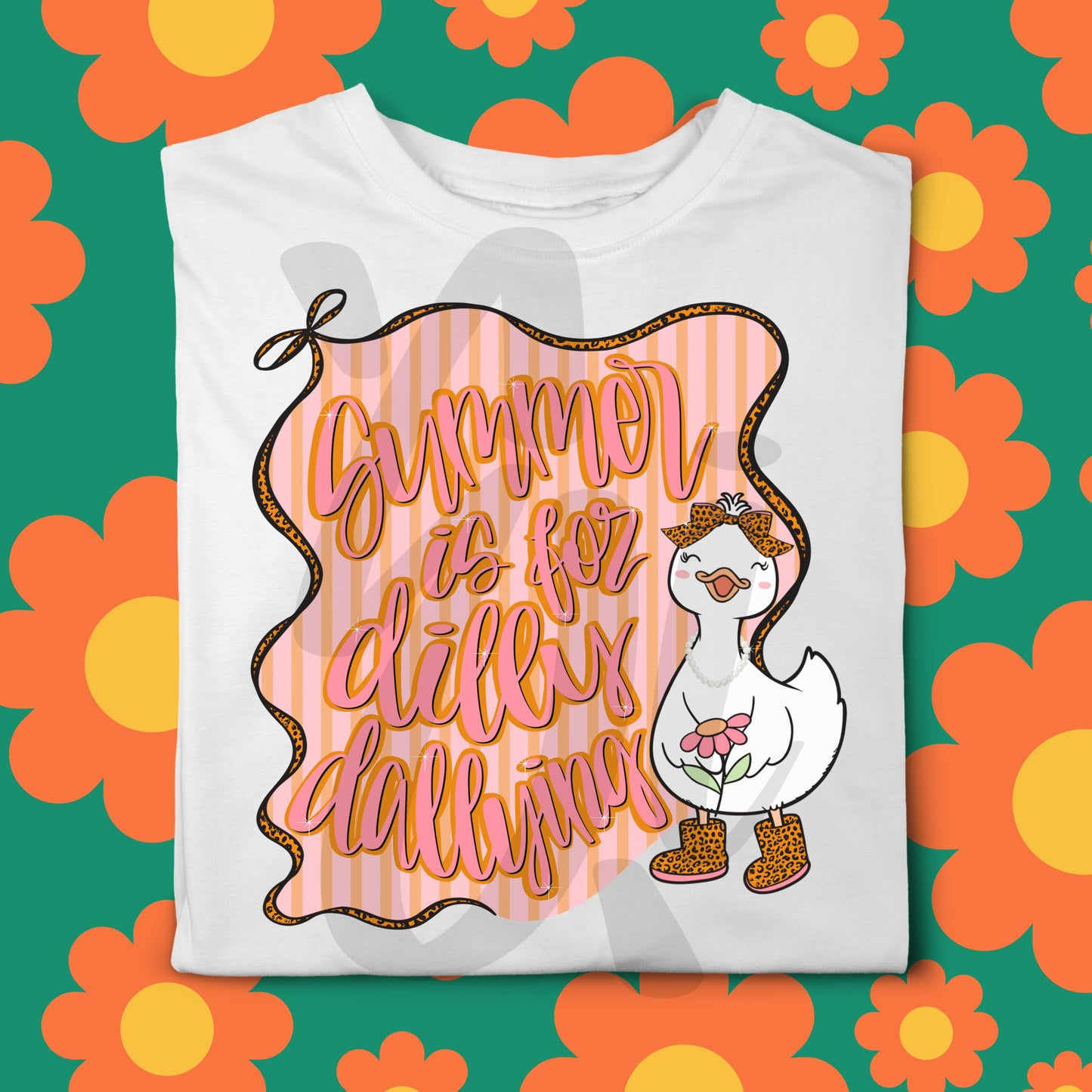 Summer is for Dilly Dallying Cute Goose Coquette - PNG Digital Download