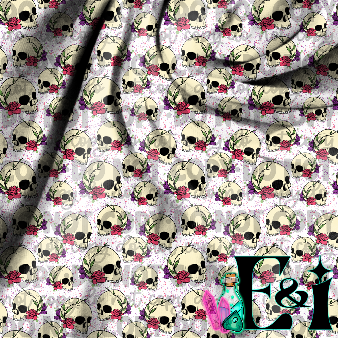 Summer Skulls & Roses Seamless DIGITAL